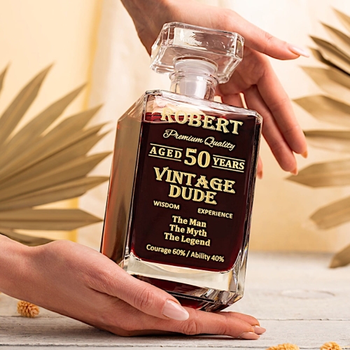 Szykowna karafka grawerowana prezent na 20 30 40 50 60 70 80 urodziny jubileusz + złocenie / srebrzenie 0331c.jpg