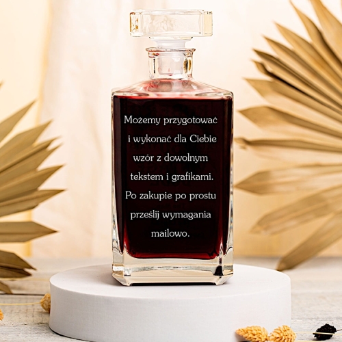 Szykowna karafka grawerowana prezent na 20 30 40 50 60 70 80 urodziny jubileusz + złocenie / srebrzenie 0331e.jpg