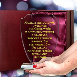 Tarcza Trofeum Nagroda Statuetka Sportowa Szklana za Wygraną na Zawody Sportowe Profesjonalne Amatorskie - dowolny grawer i etui w cenie - duże rabaty!  0276W60c.jpg
