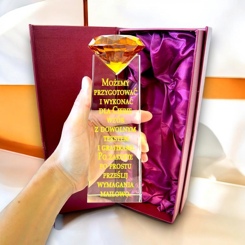 Diament Nagroda Statuetka na Wydarzenie Sportowe Imprezę - dowolny grawer w cenie i etui 0332W25c.jpg
