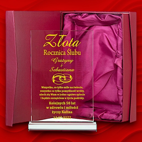 Piękny i Prosty Prezent na Złotą Srebrną Kryształową Szmaragdową Perłową Rocznicę ślubu 1-99 Jubileusz dla Rodziców Dzieci Dziadków Znajomych Przyjaciół 0277W48b.jpg