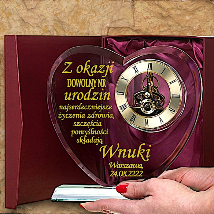 Serce ze złoceniem i grawerem