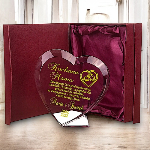 Statuetka Nagroda Prezent dla Mamy Dzień Matki na Urodziny Imieniny - SERCE kryształowe z etui i Twoją dedykacją 0275W21b.jpg