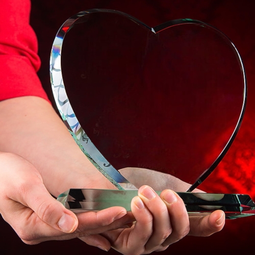 Grawerowane Serce ze Szkła - Ekskluzywny Prezent na Rocznicę Ślubu i Jubileusz dla rodziców dziadków przyjaciół wujostwa