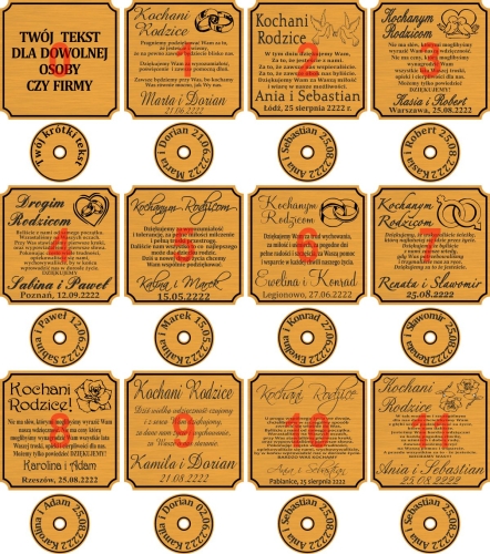 Grawerowane etui stojak kryształowa róża prezent podziękowanie dla rodziców