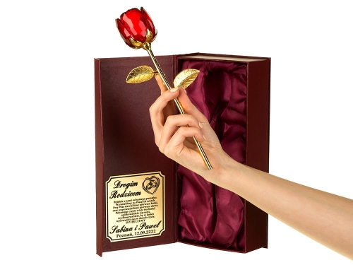 Grawerowane etui stojak kryształowa wieczna róża prezent podziękowanie dla rodziców dziadków chrzestnych Prezent na Walentynki Dzień Kobiet Babci Matki  0268i.jpg