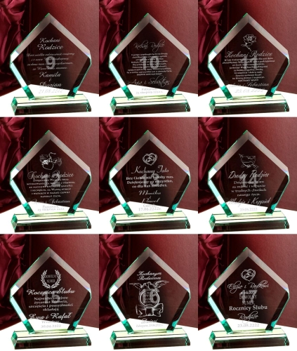 Grawerowana statuetka ze złoceniem podziękowanie prezent firmowy upominek dla prezesa