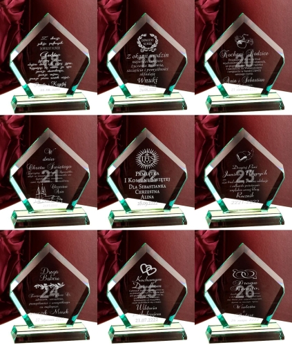 Grawerowana statuetka ze złoceniem podziękowanie prezent firmowy upominek dla prezesa