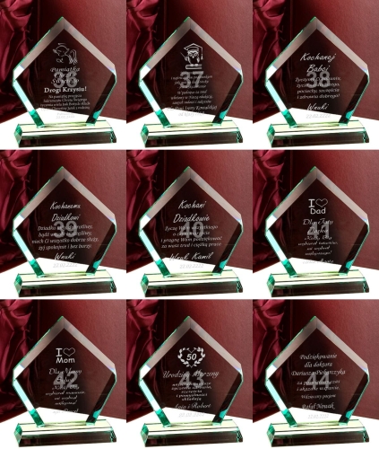 Grawerowana statuetka ze złoceniem podziękowanie prezent firmowy upominek dla prezesa