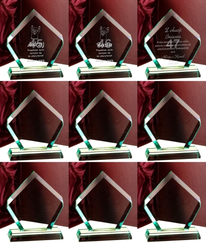 Grawerowana statuetka ze złoceniem podziękowanie prezent firmowy upominek dla prezesa