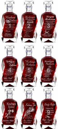 Wyrafinowana grawerowana karafka podziękowania dla rodziców prezent na urodziny