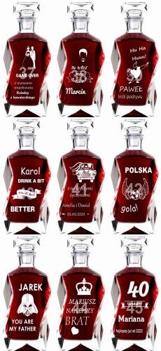 Wyrafinowana grawerowana karafka podziękowania dla rodziców prezent na urodziny