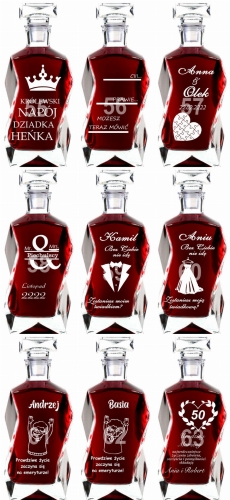 Wyrafinowana grawerowana karafka podziękowania dla rodziców prezent na urodziny