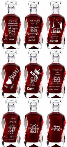 Wyrafinowana grawerowana karafka podziękowania dla rodziców prezent na urodziny