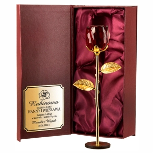 Co na rocznicę ślubu dla PRZYJACIÓŁ? Kryształowa Róża Szklana na PREZENT jubileusz - personalizacja w cenie 0268W53a.jpg