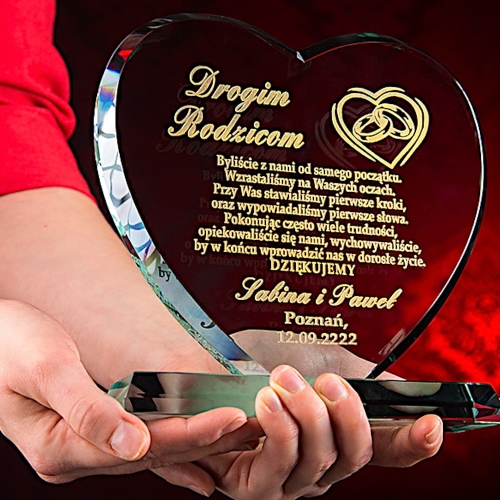 Grawerowana statuetka szklana SERCE z etui prezent dla rodziców PREZENT na 1-99 urodziny rocznice jubileusz imieniny 0236j.jpg