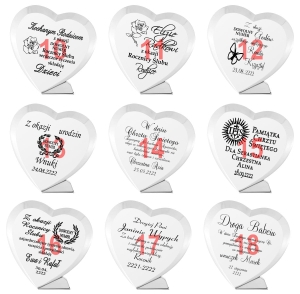 Kryształowe serce statuetka na 1-99 urodziny jubileusz - w cenie etui