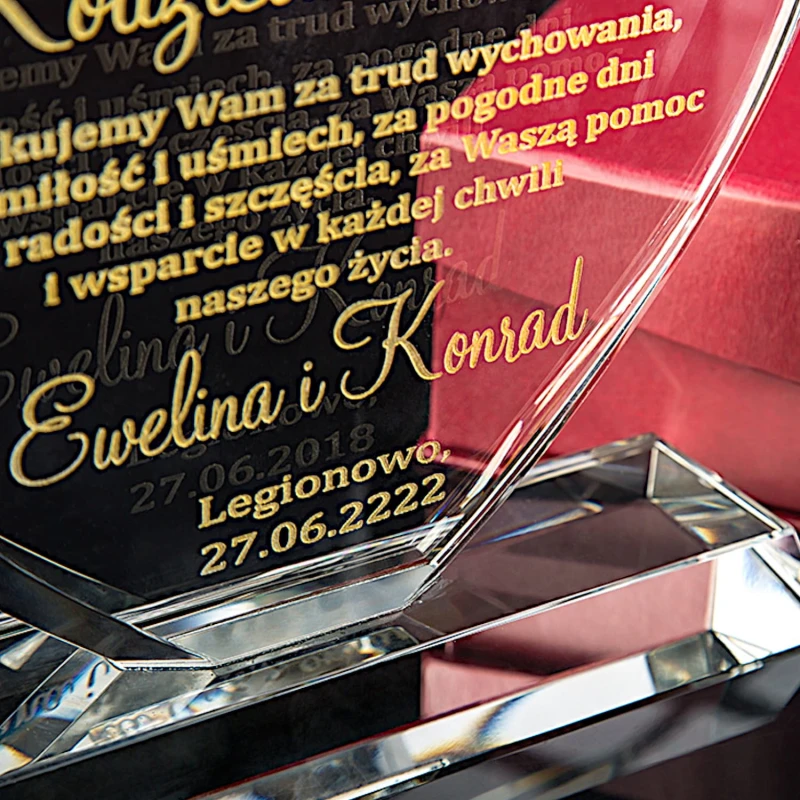 Kryształowe serce z zegarem i etui — zdjęcie 2