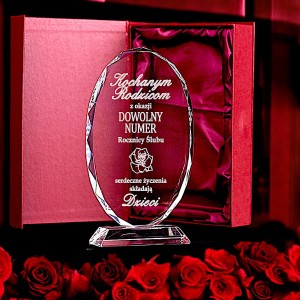 Kryształowa statuetka ze złoceniem na urodziny — zdjęcie 8