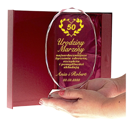 Niespotykany prezent urodzinowy - kryształowy OBELISK z grawerem - personalizacja na 18 25 30 35 40 45 50 55 60 65 70 75 80 85 90 95 100 urodziny JUBILEUSZ 0151W30a.jpg