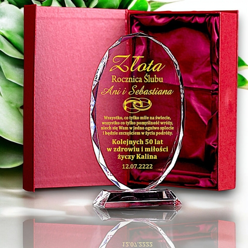 Duży Owalny Prezent Na Złotą Rocznicę Ślubu dla Rodziców Dziadków Znajomych Przyjaciół 1-99 lat ETUI w cenie 0151W37b.jpg