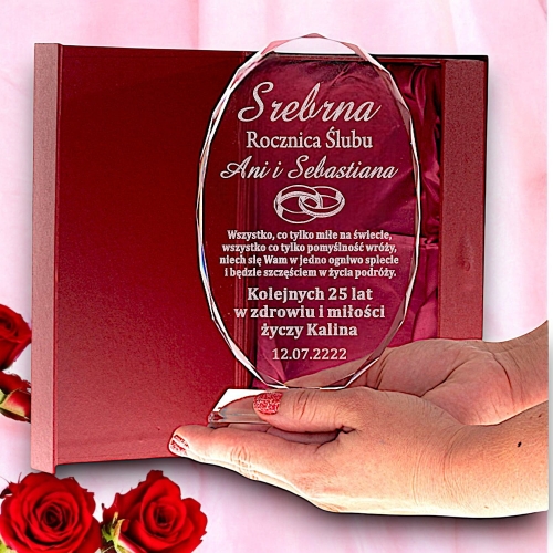 Jaki prezent na Srebrną Rocznicę Ślubu Jubileusz? Kryształowa statuetka dla Twoich Bliskich Rodziców Dziadków Przyjaciół Znajomych - etui i grawer w cenie 0151W38b.jpg