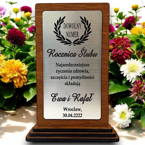 Tania Statuetka z Grawerem Prezent na 5 10 15 20 25 30 35 40 45 50 55 60 jubileusz rocznica ślubu rodziców dziadków znajomych 0358W04b.jpg