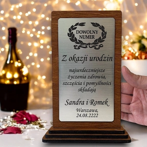 Tania Statuetka z Grawerem Prezent na 18 20 25 30 35 40 45 50 55 60 65 70 75 80 85 90 95 100 urodziny jubileusz  dla mamy taty babci dziadka znajomego przyjaciela