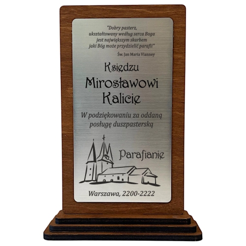 Tani Prezent dla Księdza Proboszcza Wikarego Organisty Biskupa Prałata Podziękowania Budżetowa Statuetka 0358W12a.jpg