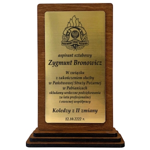 Tani Prezent dla Strażaka Grawerowana Statuetka Trofeum Odejście na Emeryturę ze Służby Awans Upominek 0358W14a.jpg