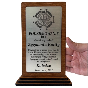 Tani Prezent dla Dowódcy Strażaka Druha za Zasługi Awans Odejście ze Służby Emeryturę - Statuetka grawerowana 0358W15a.jpg