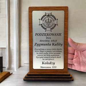 Tani Prezent dla Dowódcy Strażaka Druha za Zasługi Awans Odejście ze Służby Emeryturę - Statuetka grawerowana 0358W15b.jpg