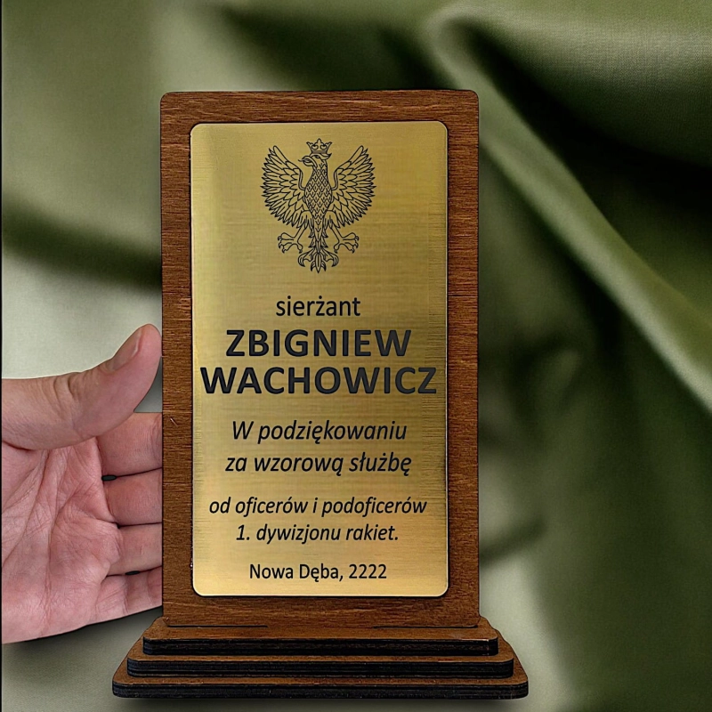 Prezent dla Kolegi z Wojska Żołnierza na 1-99 Urodziny Awans Odejście ze Służby dla Dowódcy - grawerowana statuetka tania i dobra 0358W21b.jpg