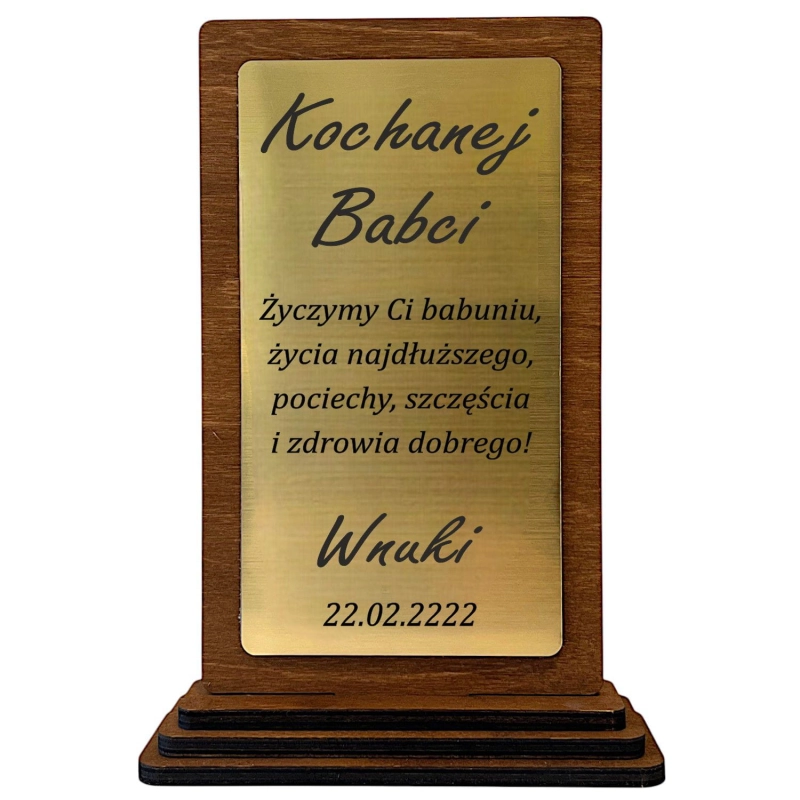 Tani Prezent na Dzień Babci 1-99 Urodziny Jubileusz Imieniny - grawerowana budżetowa statuetka 0358W22a.jpg