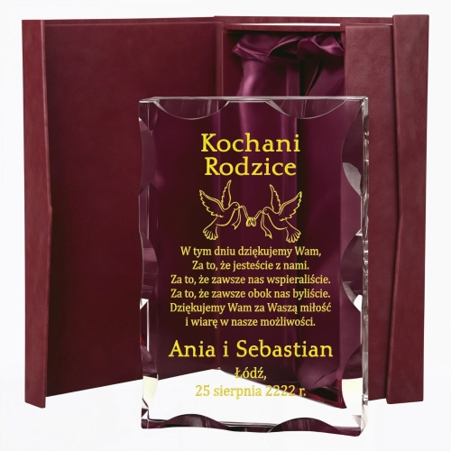 Piękne Kryształowe Podziękowanie dla Rodziców Taty Mamy Świadków - Precyzyjny Grawer + Etui 0278W02a.jpg