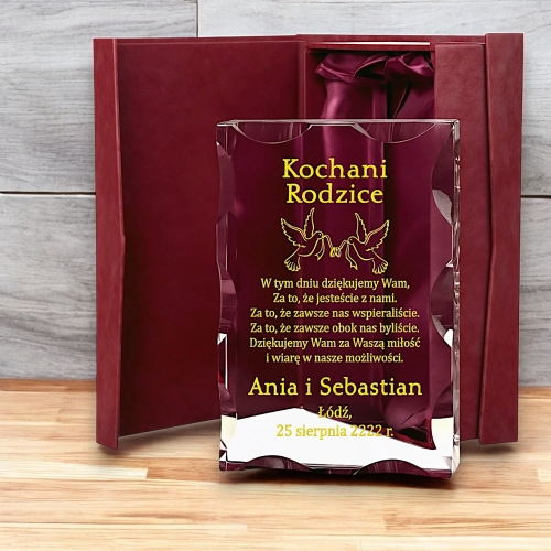 Piękne Kryształowe Podziękowanie dla Rodziców Taty Mamy Świadków - Precyzyjny Grawer + Etui 0278W02b.jpg
