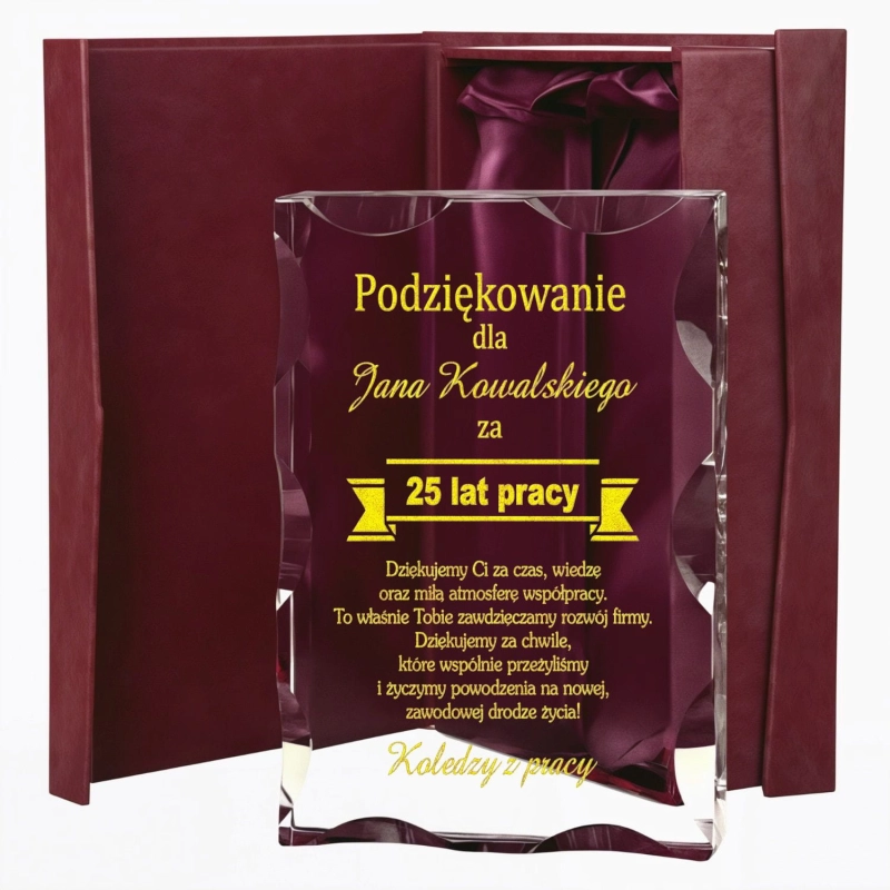 Oryginalny Piękny Prezent dla Pracownika Szefa Partnera Biznesowego - Awans Emerytura Jubileusz pracy - Dowolny grawer w cenie 0278W33a.jpg