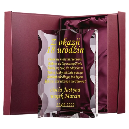 Elegancki Prezent z Okazji 18 Urodzin Osiemnastka na Osiemnastkę Wieczna Pamiątka od Rodziców Dziadków Chrzestnego Chrzestnej 0278W65a.jpg