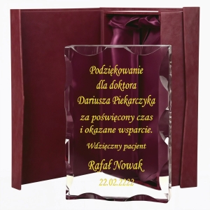 Elegancka Statuetka dla Wyjątkowego Doktora Lekarza Pielęgniarki Zespołu - Podziękowanie za Profesjonalizm Operacje - Dowolny Grawer w cenie 0278W35a.jpg