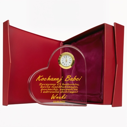 Podziękowanie dla Babci na Ślub Wesele Prezent na Dzień Babci Urodziny Imieniny Serce z Zegarem 0244W30a.jpg