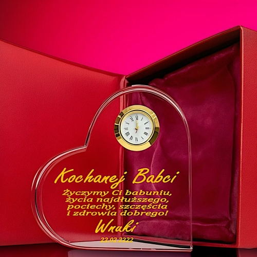 Podziękowanie dla Babci na Ślub Wesele Prezent na Dzień Babci Urodziny Imieniny Serce z Zegarem 0244W30b.jpg