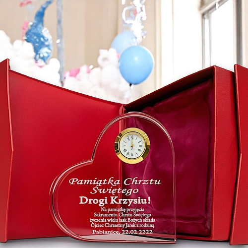 Pamiątka Chrztu Świętego - Serduszko dla Dziecka od Chrzestnego Chrzestnej Chrzciny Prezent Upominek Pamiątka 0244W39b.jpg