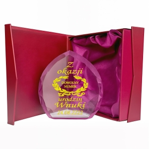 Elegancka Kryształowa Statuetka na Urodziny 1-99 - piękne etui własny tekst TANI Super Upominek 0149W13b.jpg