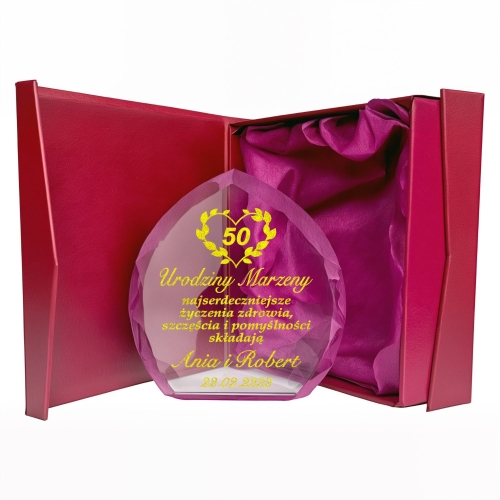 Piękna Kryształowa statuetka z dowolnym grawerem na Urodziny – wyjątkowy prezent na każdą rocznicę 18 20 30 40 50 60 70 80 90 100 - Personalizowana Pamiątka z Imieniem - Etui w cenie 0149W25b.jpg