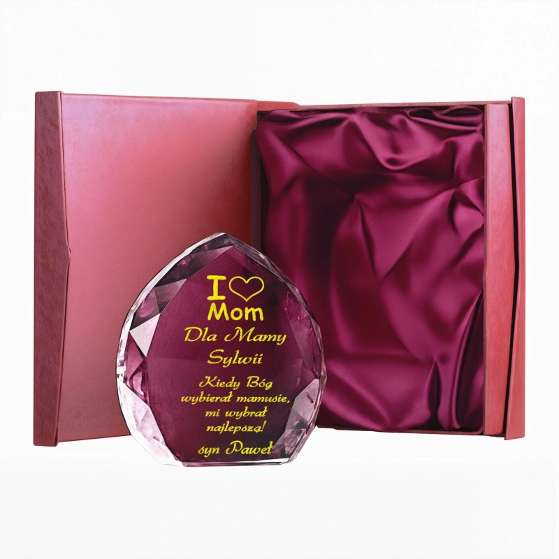 Dzień Matki Mamy - piękny prezent Kochana Mama - dowolne życzenia - ETUI - Elegancka kryształowa Statuetka 0149W27b.jpg