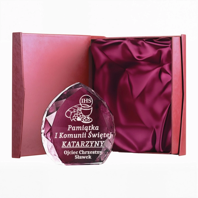 Śliczna statuetka Prezent na Komunie Chrzest Chrzciny Bierzmowanie - eleganckie etui piękne złocone litery 0149W38a.jpg