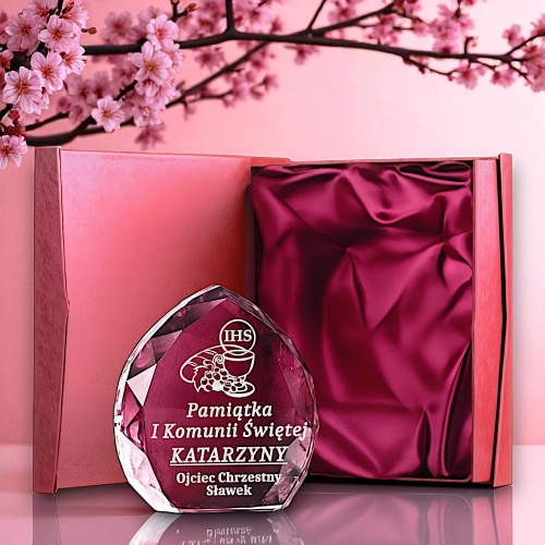 Śliczna statuetka Prezent na Komunie Chrzest Chrzciny Bierzmowanie - eleganckie etui piękne złocone litery 0149W38b.jpg