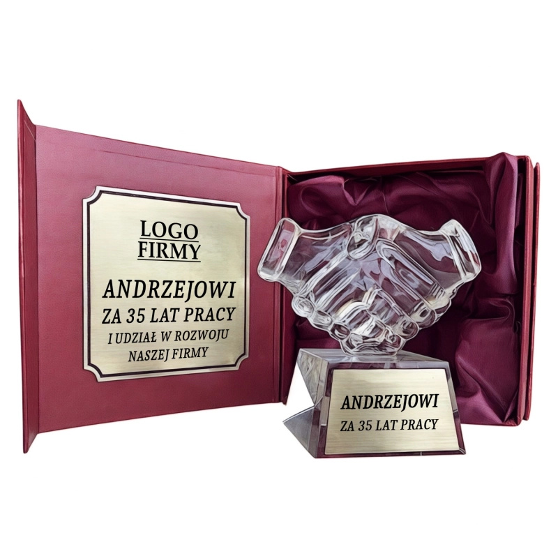 Grawerowana statuetka GRATULACJE luksusowy prezent upominek biznesowy dla szefa pracownika partnera wspólnika udziałowca 0363W05a.jpg