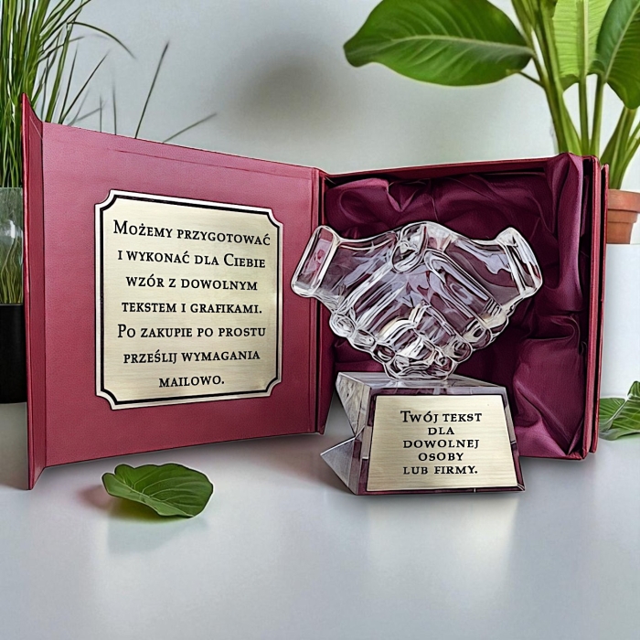 Upominek biznesowy - dla szefa pracownika firmy współpracującej - podziękowanie za współpracę kryształowa statuetka na każdą okazję biznesową rocznicę założenia firmy jubileusz otwarcia interesu 0363W00h.jpg