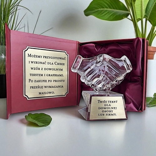 Upominek biznesowy - dla szefa pracownika firmy współpracującej - podziękowanie za współpracę kryształowa statuetka na każdą okazję biznesową rocznicę założenia firmy jubileusz otwarcia interesu 0363W00h.jpg